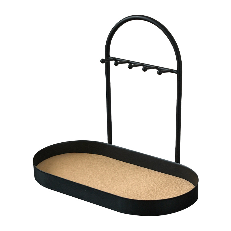 Simple Wrought Iron Key Storage Rack, Oval Tray, Key Jewelry Storage, Desktop Rack, Entrance Hall, Appearance Storage Responsibility