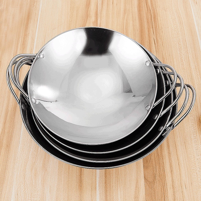 Thickened Stainless Steel Dry Pot Commercial Pot Small Hot Pot Dry Pot Solid Alcohol Stove Bar Tripod Household Dry Pot