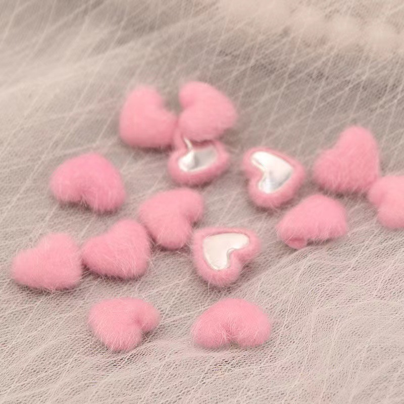 Winter New 1.6 * 1.8cm horse hair Love flat buckle diy antique petal flower heart hair accessories material accessories