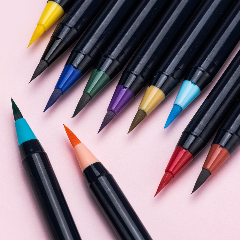 Watercolor Brush Pen, Watercolor Brush, Cross-Border Exclusive Supply of Brush Pens, Creative Calligraphy Pen, Soft Pen, Comic Hand-Drawing Gift Box