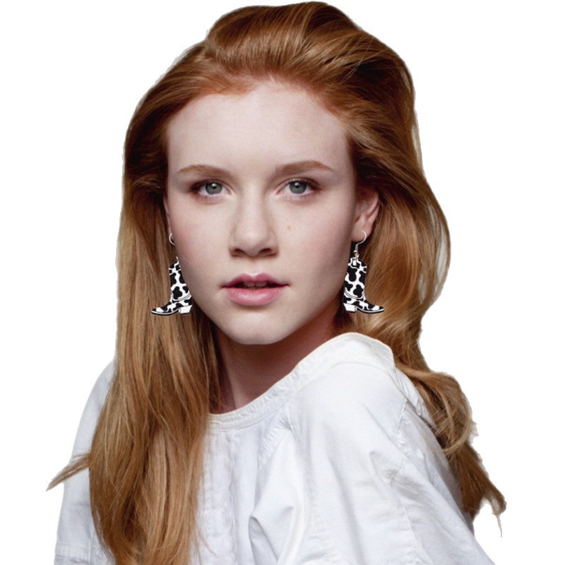 Western Cowboy Style Five-Pointed Star Hat Boots Smiley Face Cow Earrings Fashion Personalized Earrings Earrings Female Stars