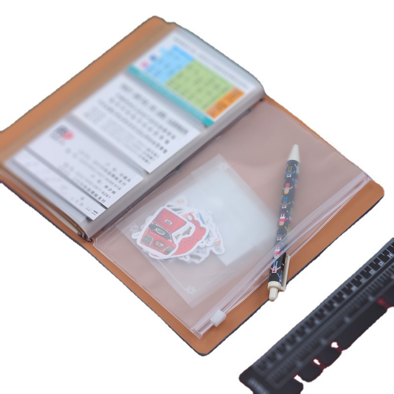 In-Stock Notebook Extra Thick A5 A6 A7 Document Bag Business Card Storage Bag Loose-Leaf Book Insert Pocket Pvc Zipper Bag