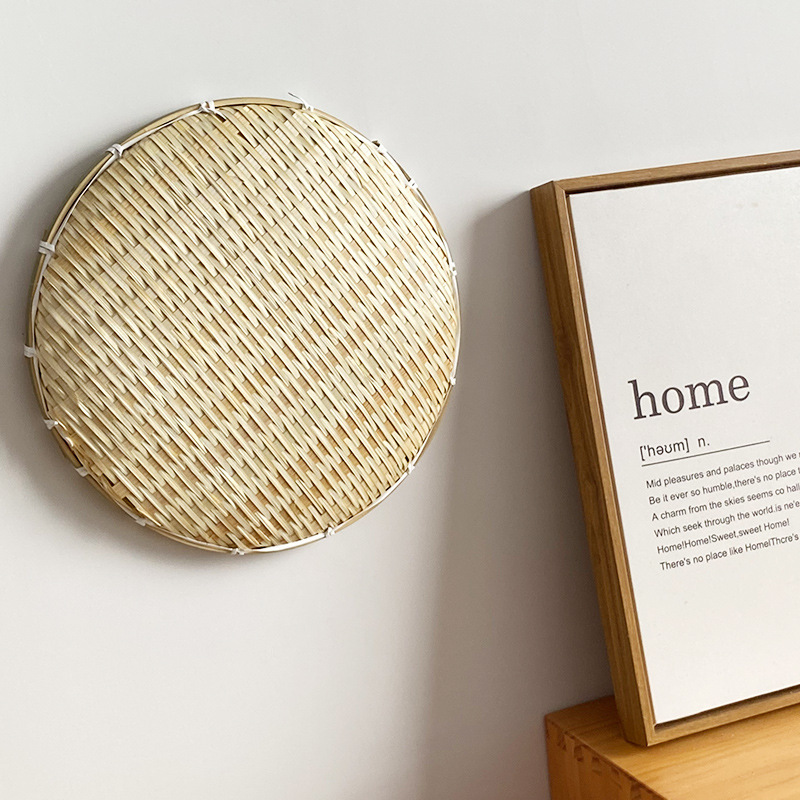 Round Bamboo Woven Tray for Drying, Washing Vegetables, and Storing Herbs and Fruits; Bamboo Products, Handmade Bamboo Weaving