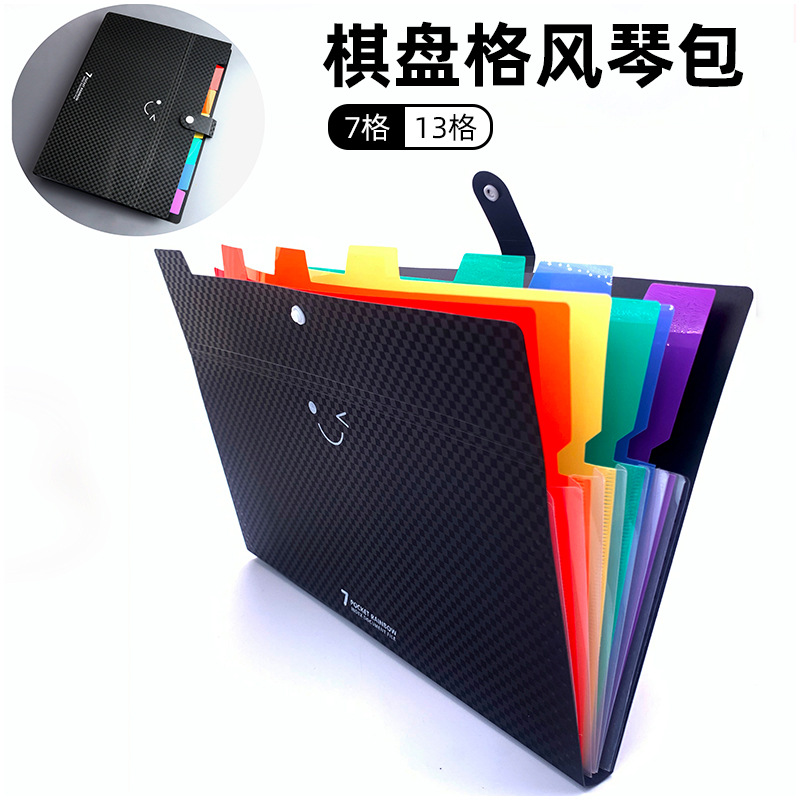 2025 Amazon новая сумка в клетку аккордеон A4 с одной кнопкой 7 ячеек 13 ячеек органайзер папка оптовая продажа