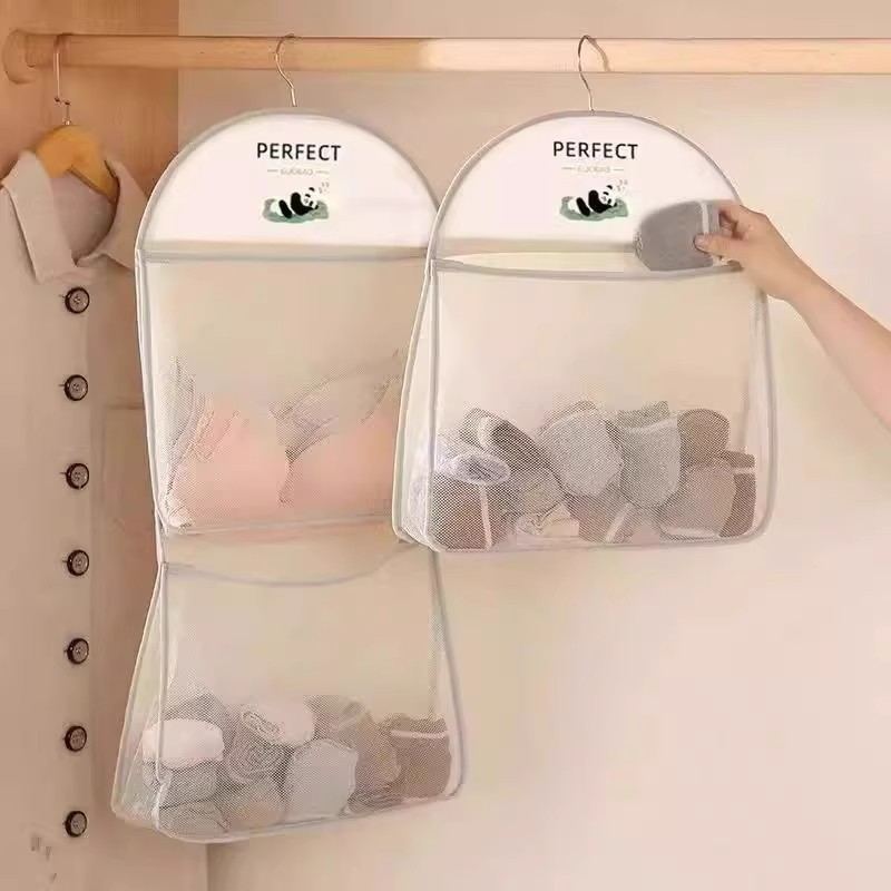 Hanging Storage Bag Behind the Door, Sundries Storage Mesh Bag, Underwear and Socks Wardrobe Storage Bag, Storage Artifact Wholesale