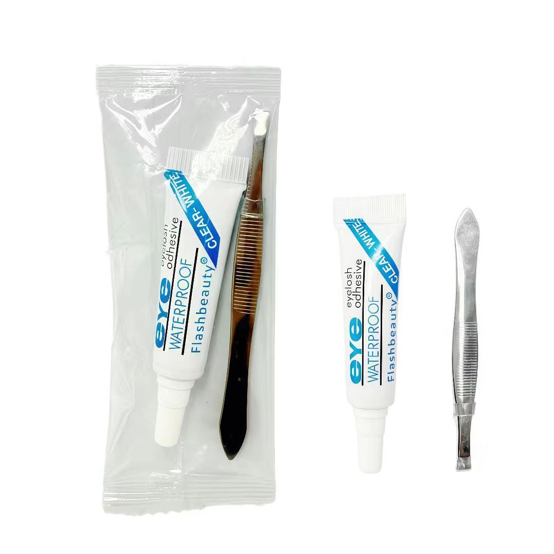 4g False Eyelash Glue Gift Tweezers Gentle and Non-Irritating Self-Grafting Quick-Drying Eyelash Glue Eye Tool Kit
