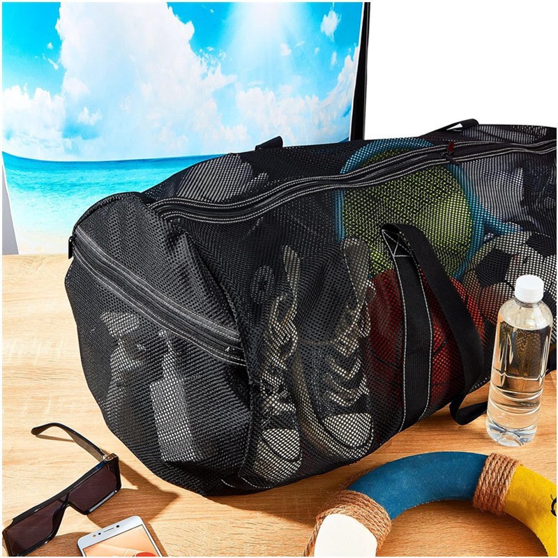 In-Stock Large Mesh Diving Bag Mesh Luggage Bag with Zipper Pocket Travel Dry Bag for Snorkeling Gear