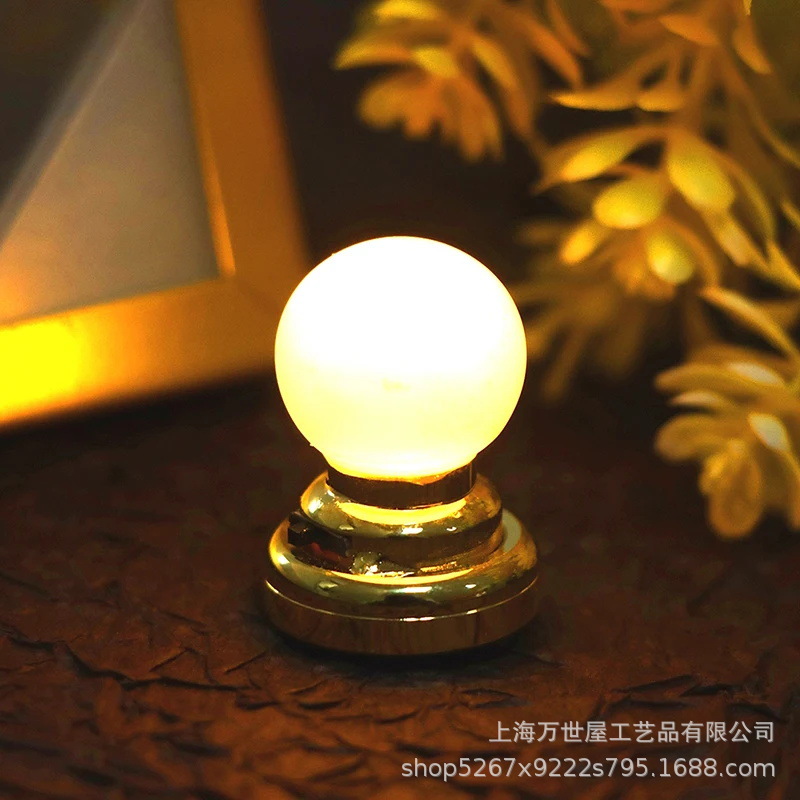 1:12 doll house dollhouse mini pocket (white ball ceiling lamp) indoor and outdoor decoration