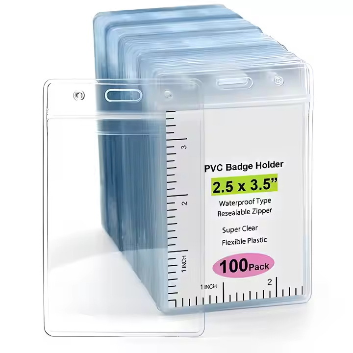 Transparent Soft Waterproof Card Holder for Exhibition Badges, Guest Name Tags, Work Badges, Student School Badges, Work Id Cards, and Factory Brand Cards