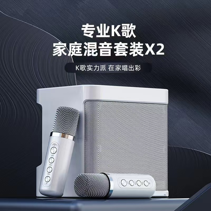 Ys203K Music Bluetooth Audio Cross-Border Wireless Dual Microphone Ktv All-In-One Home Outdoor 203 Bluetooth Speaker
