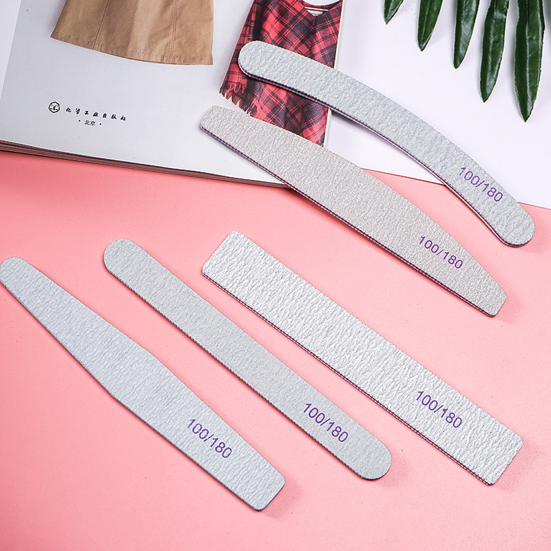 Nail Art Purple Heart Sanding Strip Gray File Nail Sanding Strip Manicure Double-Sided Sanding File Nail Shaping