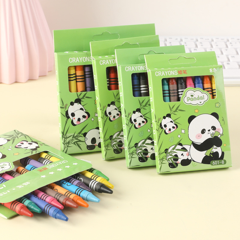 Cartoon Panda Multicolor Small Crayon Panda Wenchuang Small Gifts Student Children's Painting Stationery Washable Oil Painting Stick