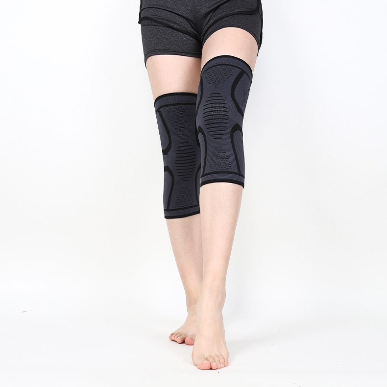 Cross-border Sports Knitted Short Knee Joint Knee Pads Warm Old Cold Legs Fitness Riding Nylon Leg Pads to Prevent Sliding