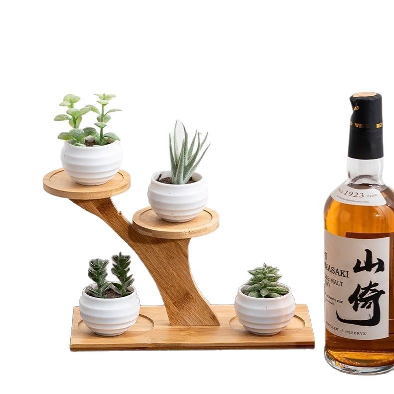 Simple flower rack windowsill fleshy bamboo multi-layer indoor living room desktop shelf balcony decorative shelf wholesale