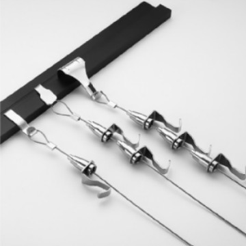 Side-Mounted Thickened L-Shaped Picture Hanging Rail with Adjustable Picture Hanging Hooks, Guide Rail Groove, Mirror Hanging Wire, Press-Type Steel Wire Rope Picture Hanging Tool