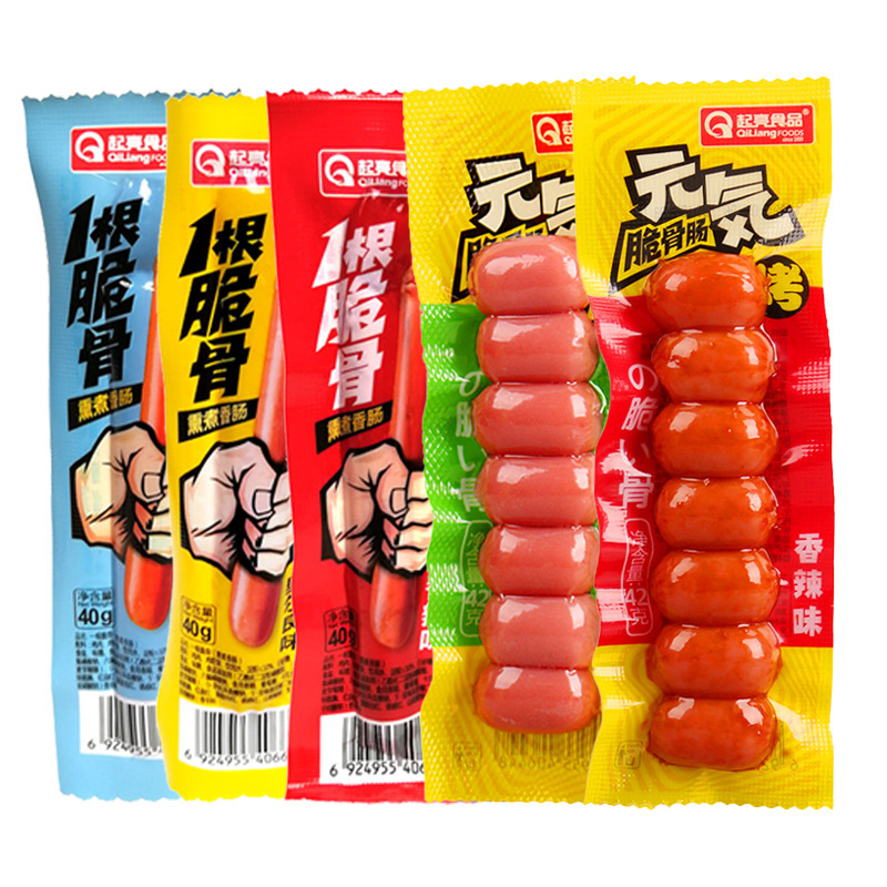 Яркая хрустящая колбаса мясной жужелицы колбаса со вкусом краба оригинальный вкус орлеанская мгновенная колбаса