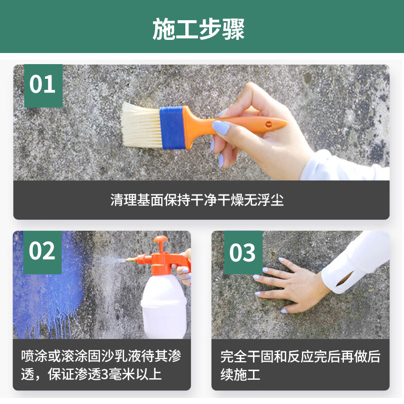 Sand-fixing treasure efficient sand-fixing emulsion mildew-proof anti-alkaline Wall sand ground reinforcement agent concrete reinforcement agent