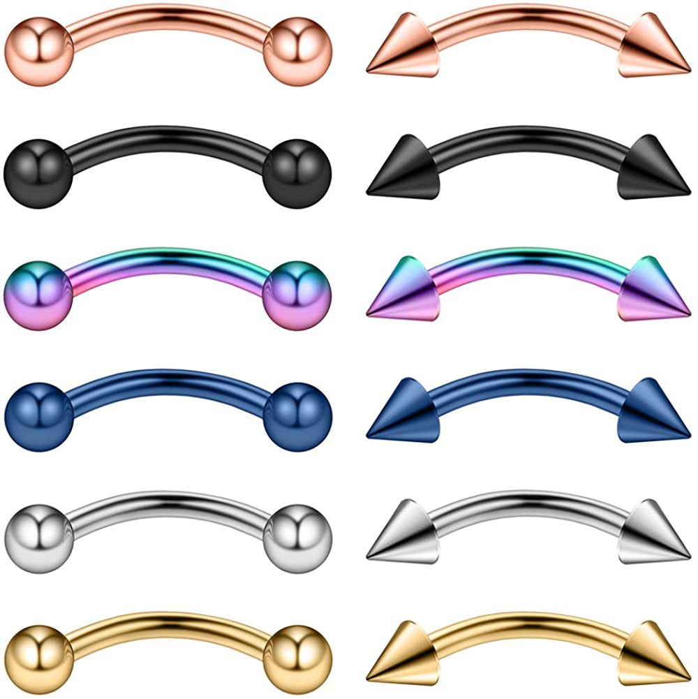 Ювелирные изделия для пирсинга из нержавеющей стали, многоцветные, многоразмерные, вакуумная электрополировка