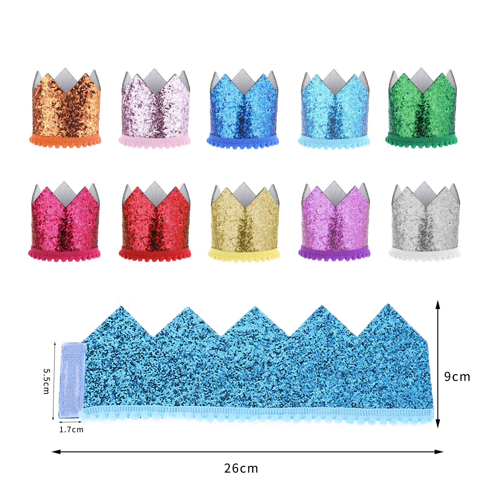 Cross-border shiny pet crown European and American birthday small hat dog crown party dress hat wholesale