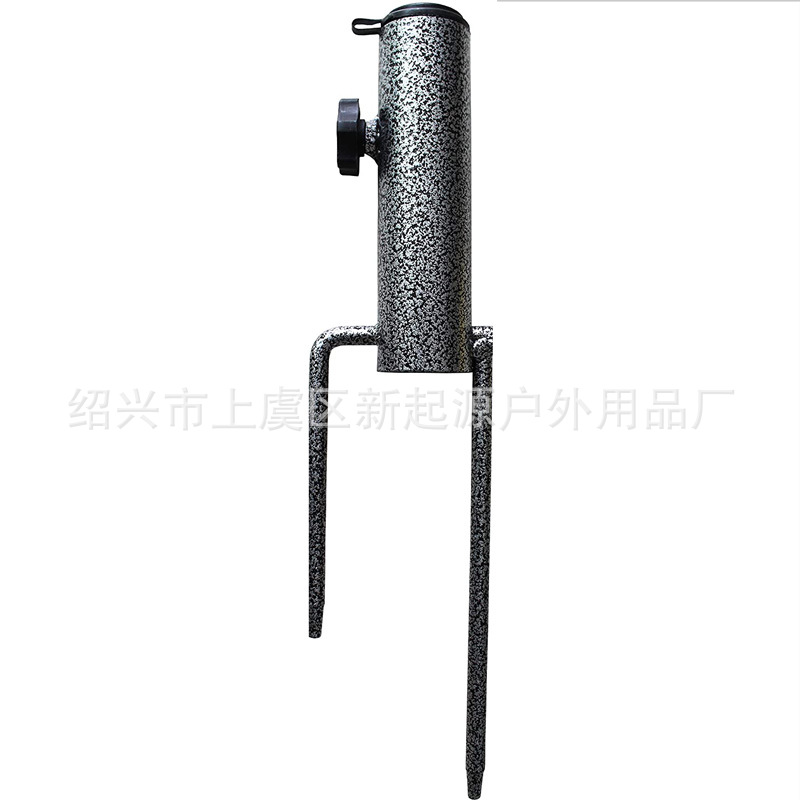Multi-use fishing umbrella ground fork sun umbrella ground insert beach umbrella base canopy ground insert two feet nail black stainless steel umbrella insert