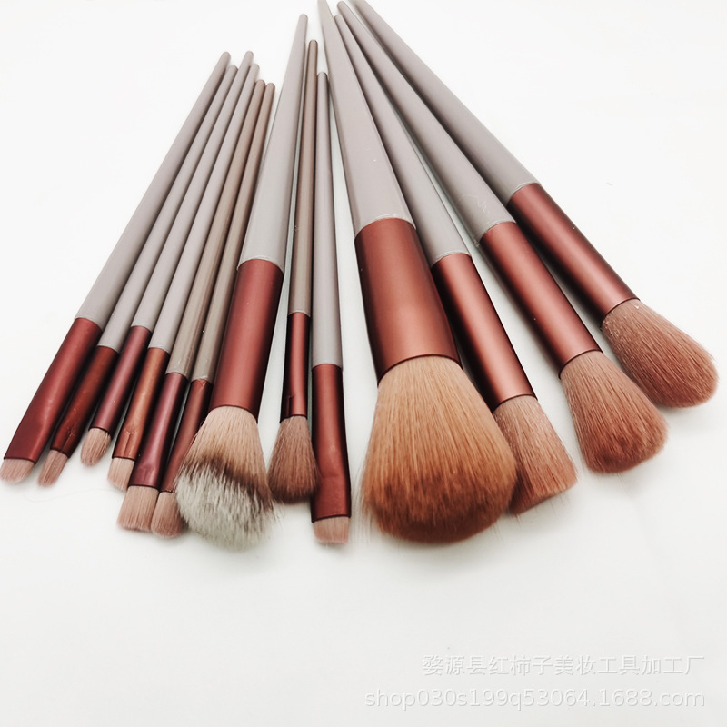 Beauty makeup four seasons green makeup brush suit bristles soft 13 blush eye shadow concealer foundation powder high-light brush