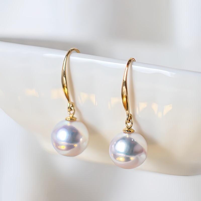 18K Color Gold New Freshwater Pearl Earrings Korean Style Personalized Fashion Pearl Ear Hooks Women's Holiday Gifts Wholesale