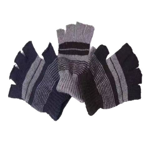 Half-Finger Autumn and Winter Student Style Gloves Korean Style Pure Color Woolen Gloves Fingerless Cotton Gloves Winter Warm Woolen Gloves