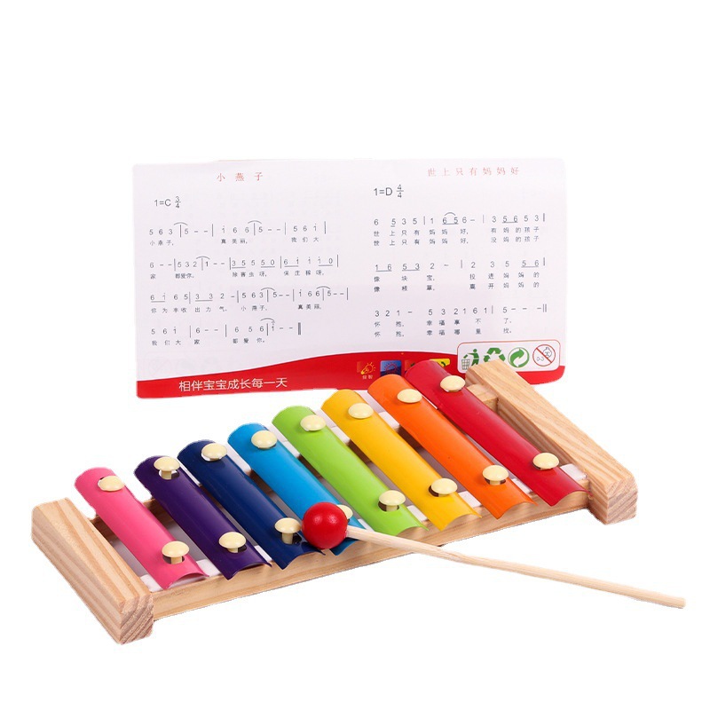 Manufacturer of Wooden Musical Instruments for Infants and Young Children, Baby Toys for Ages 1-3, Solid Wood Eight-Note Scale