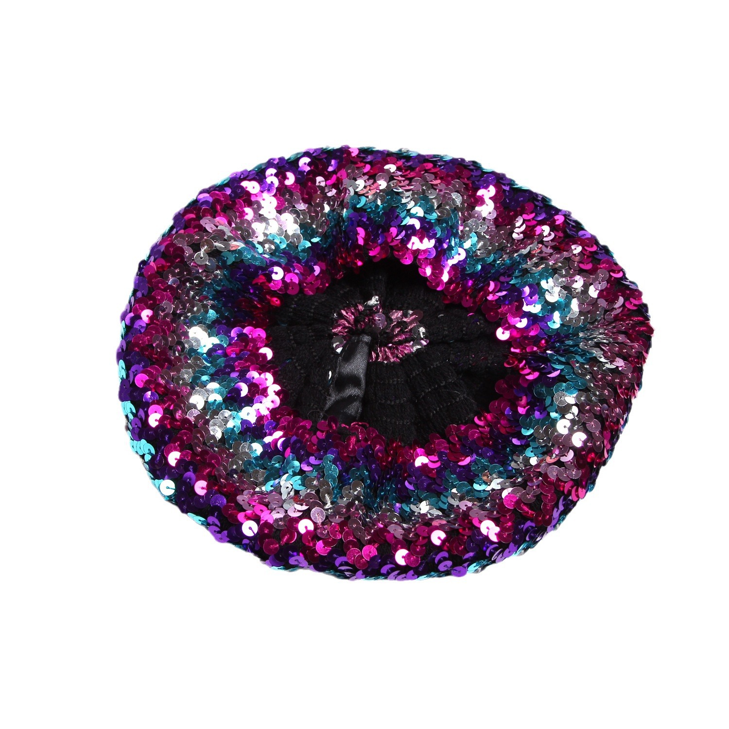 Aliexpress Amazon Nightclub Clothing Hat European and American Hat Beret Colorful Sequin Hat