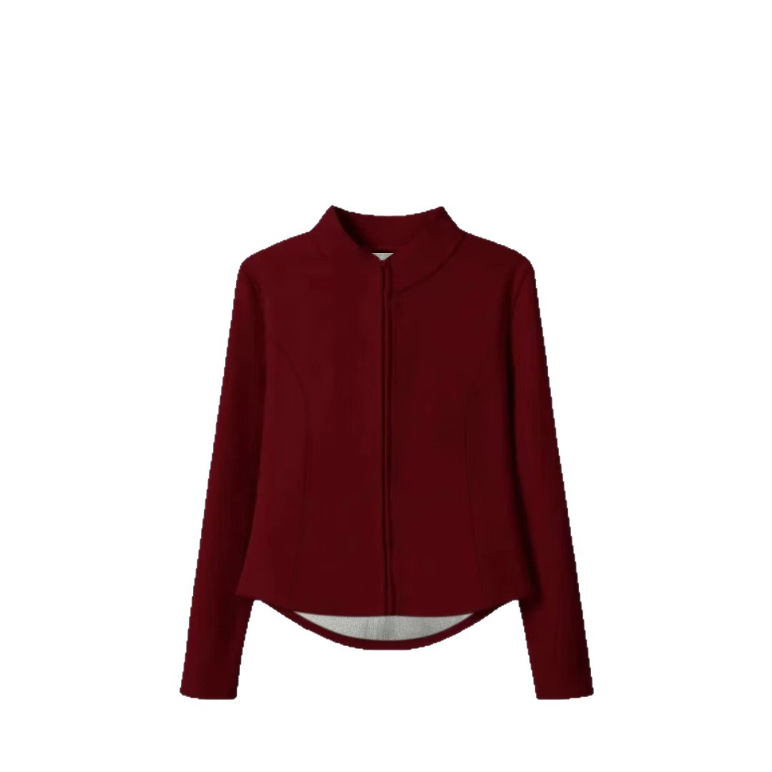 Graphene Yoga Clothing Windproof Jacket for Women Autumn and Winter New Style Heating and Warmth Showing Elegant Zipper Slimming Look Slimming Look Stand Collar