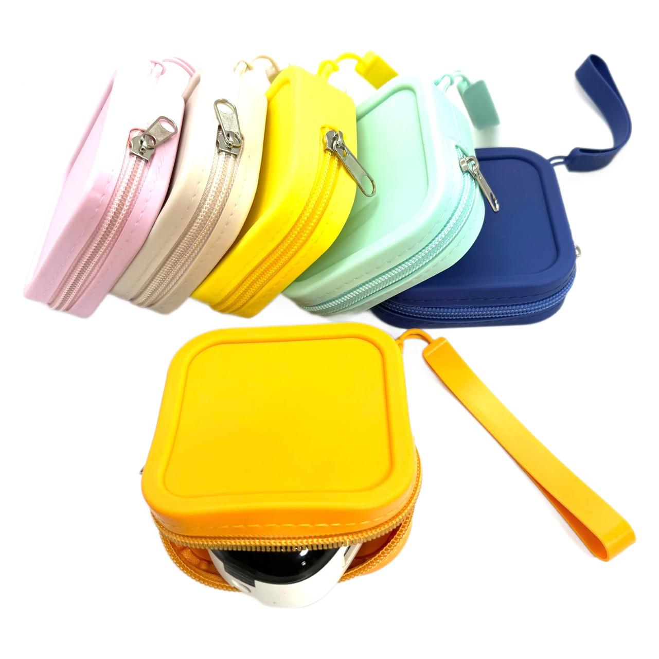 Silicone Change Storage Small Square Bag Lipstick Bank Card Headset Zipper Storage Bag with Key in Hand Instagram Style Small Bag