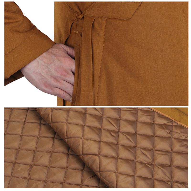 Unworried Tree Monk Coat Long Gown Winter Big Gown Cotton-padded Coat Thickened Warm Monk Coat Men's and Women's Monk Coat Monk Coat