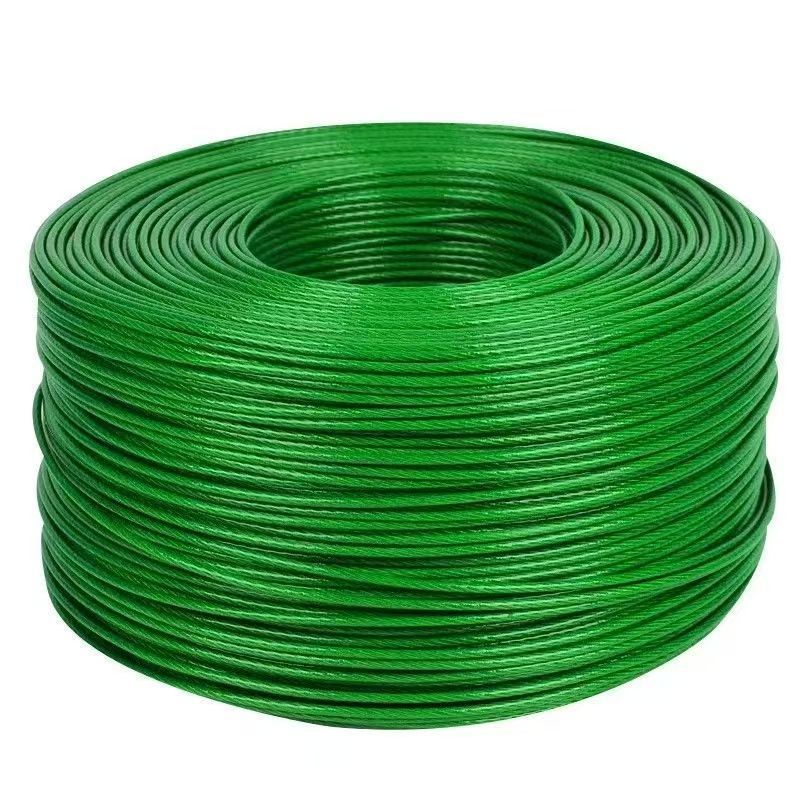Plastic-Coated Steel Wire Rope, Thickened Steel Wire Traction Rope, Outdoor Greenhouse Planting, Safe Clothesline for Drying Quilts