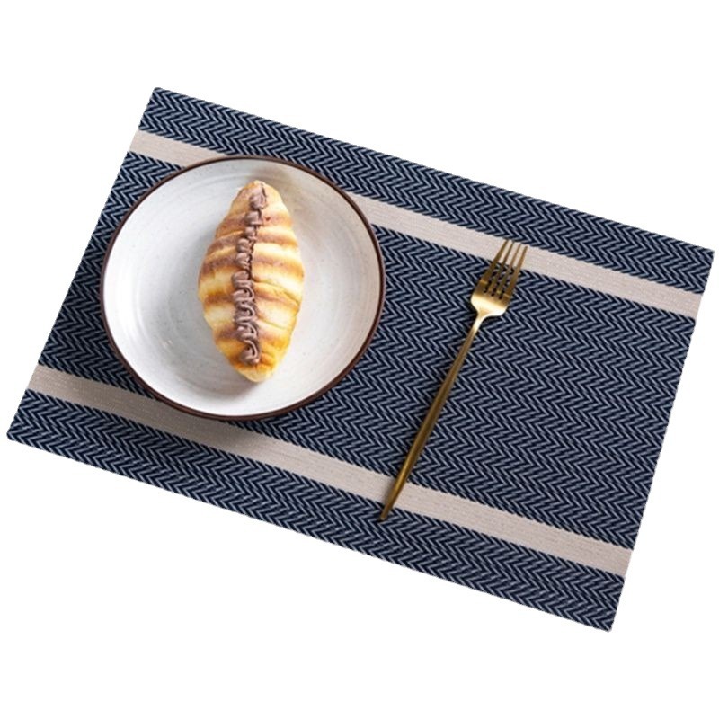 Horizontal Pattern Dining Table Placemat Placemat Insulation Mat Pvc European Accessible Luxury Ins Simple Style No-Wash Waterproof, Oil-Proof and Anti-Scalding