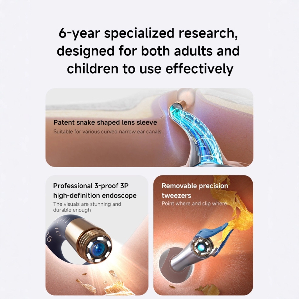 E33R, оптовая продажа, визуальный прибор для ухода за ушами, упаковщик для ушей, 3.5мм, эндоскоп для чистки