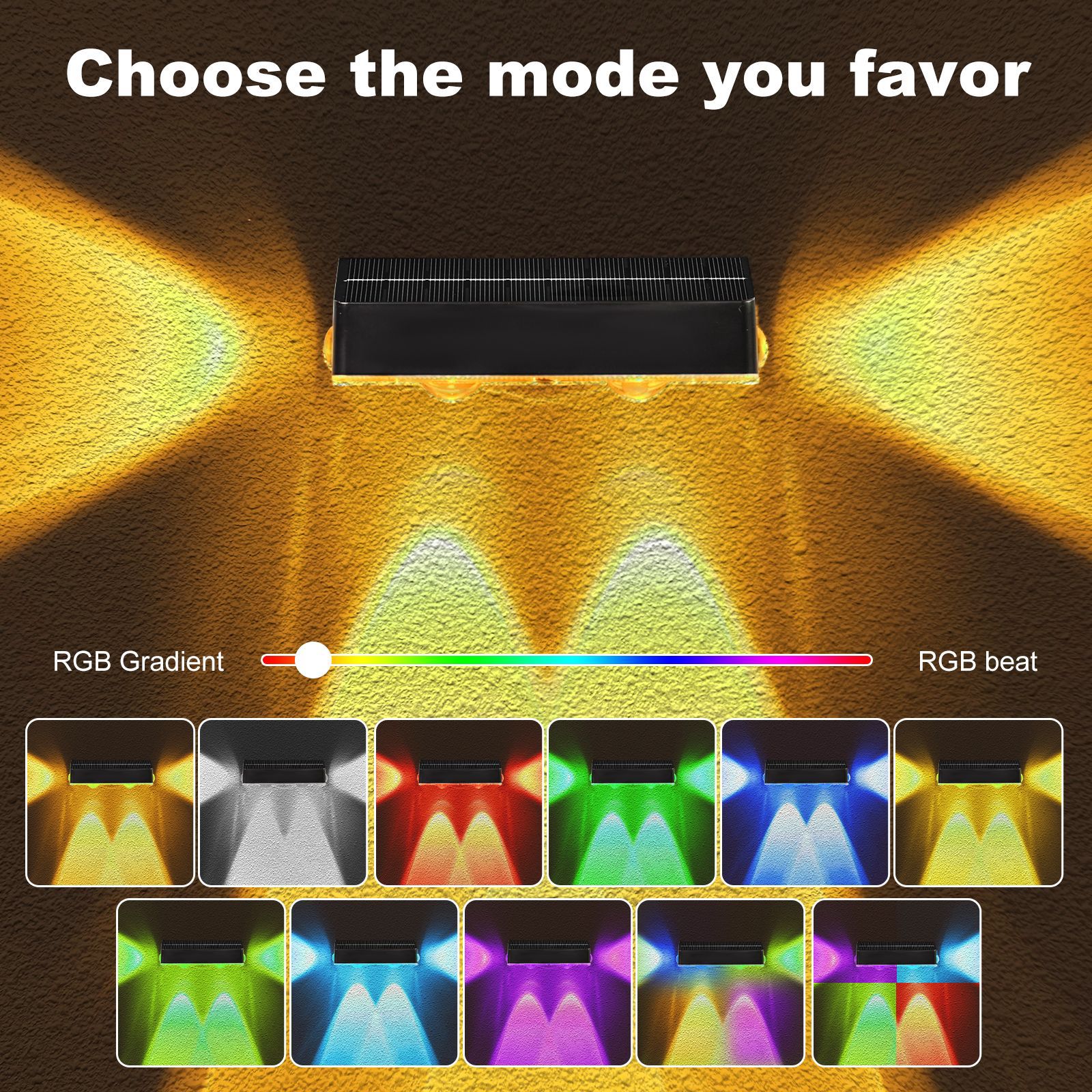 ✅ Cross-Border New Solar Courtyard Wall Lamp Outdoor Three-Sided Dimming Garden Wall Decoration Atmosphere Wall Washing Landscape