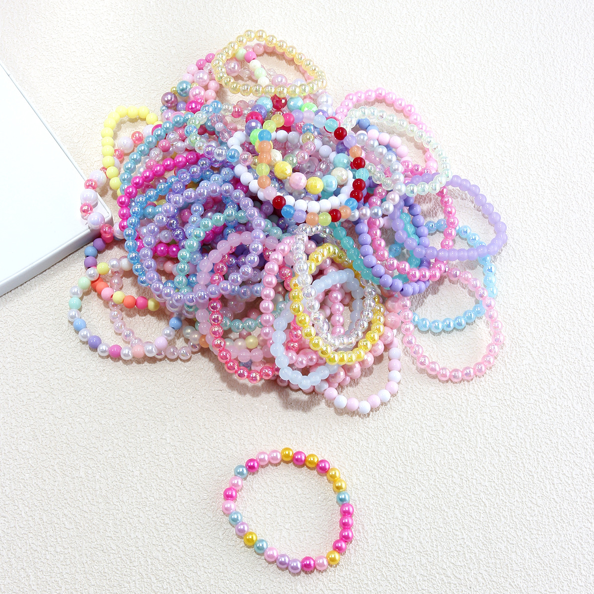 Bulk 1 girls random 6mm beaded bracelet girl accessories do not pick style do not pick color random delivery
