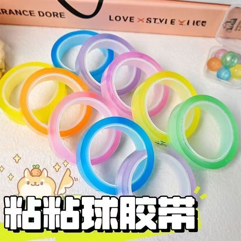 adhesive tape sticky ball sticky ball color transparent diang ball ins free hand drawing student decompression toy girl