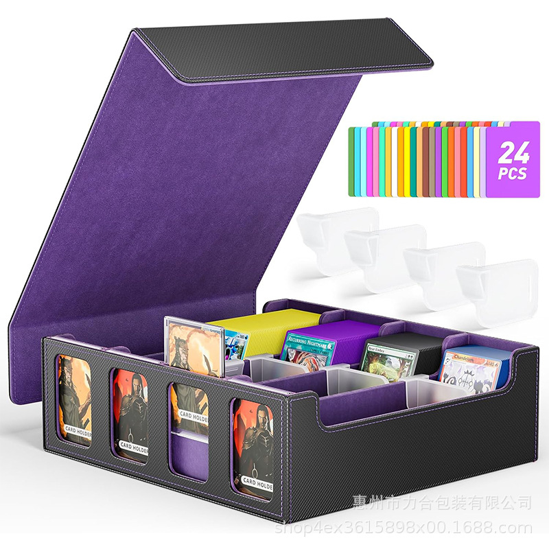 Four Rows of Magnets 300+ Windowed Storage Card Box Dice Drawer Box Vertical Box Horizontal Box 100+ Combination Retro