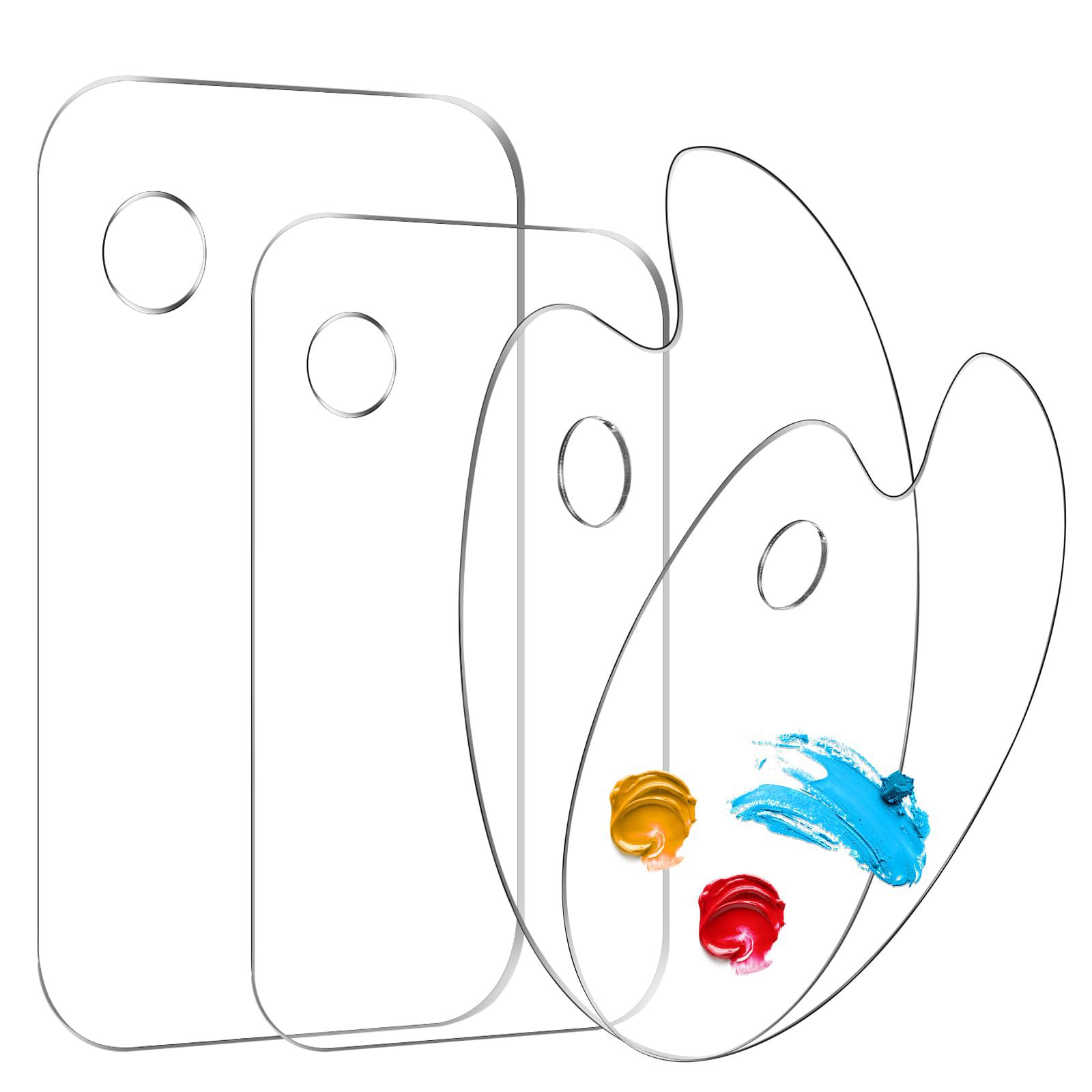 Cross border DIY oil painting watercolor with thumb hole pigment palette art painting plate acrylic transparent palette