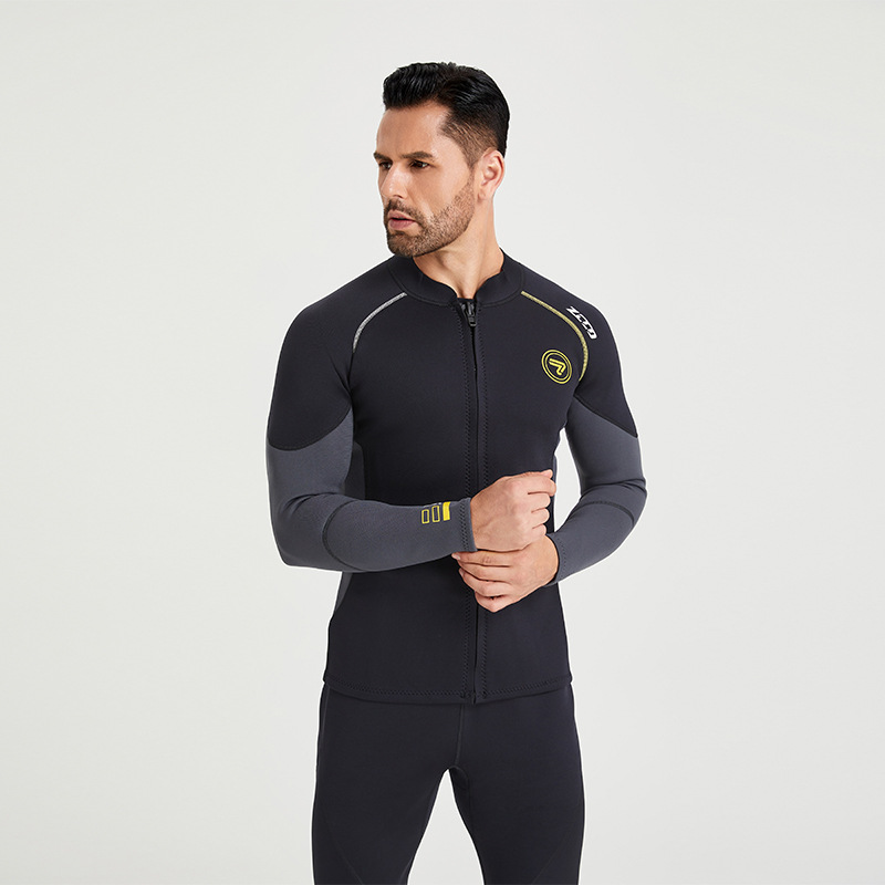 Zcco1.5Mm Wetsuit Split Top Long-Sleeved Snorkeling Suit Cold-Proof Warm Wetsuit Large Size Surfing Suit