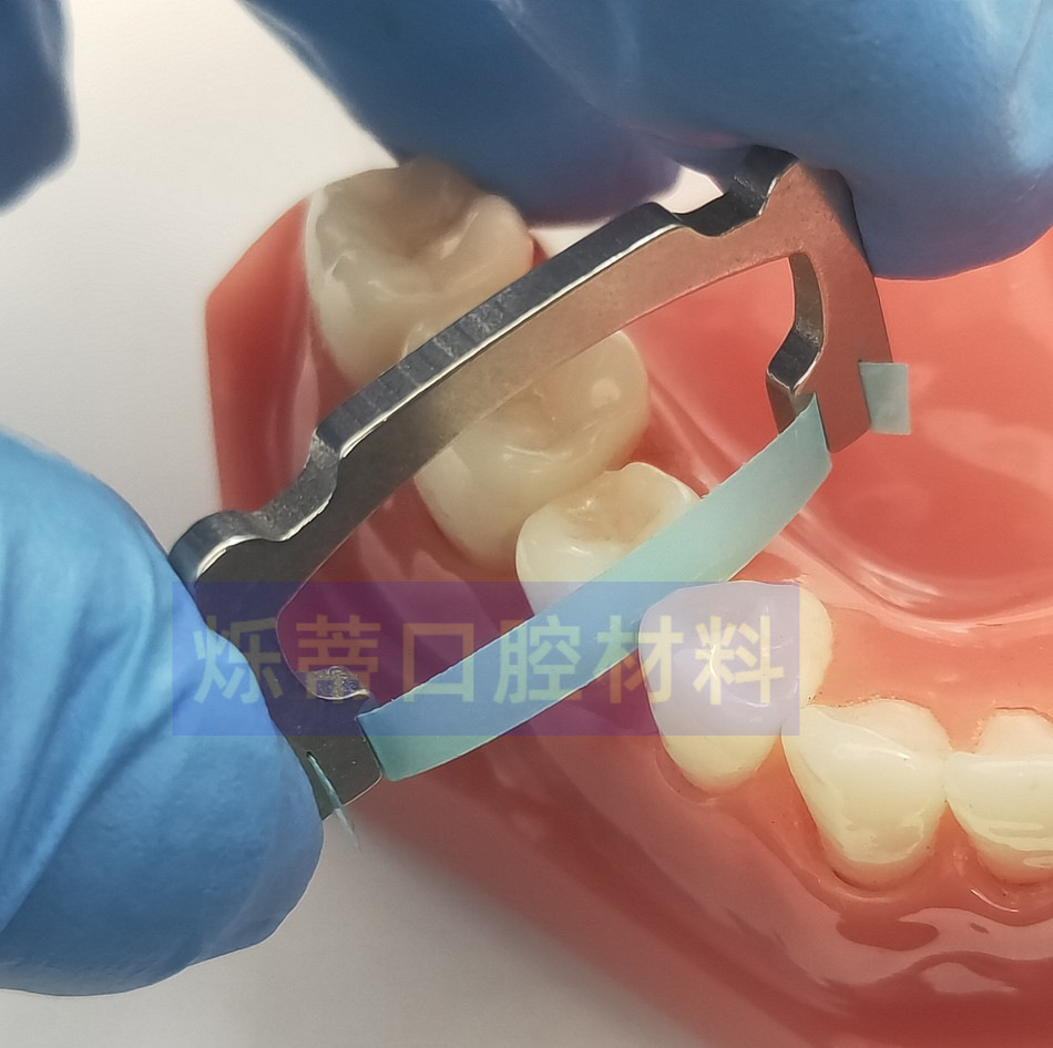Dental polishing strip adjacent surface glaze removing sand strip holder maxillary anterior teeth posterior teeth stainless steel dental consumables material