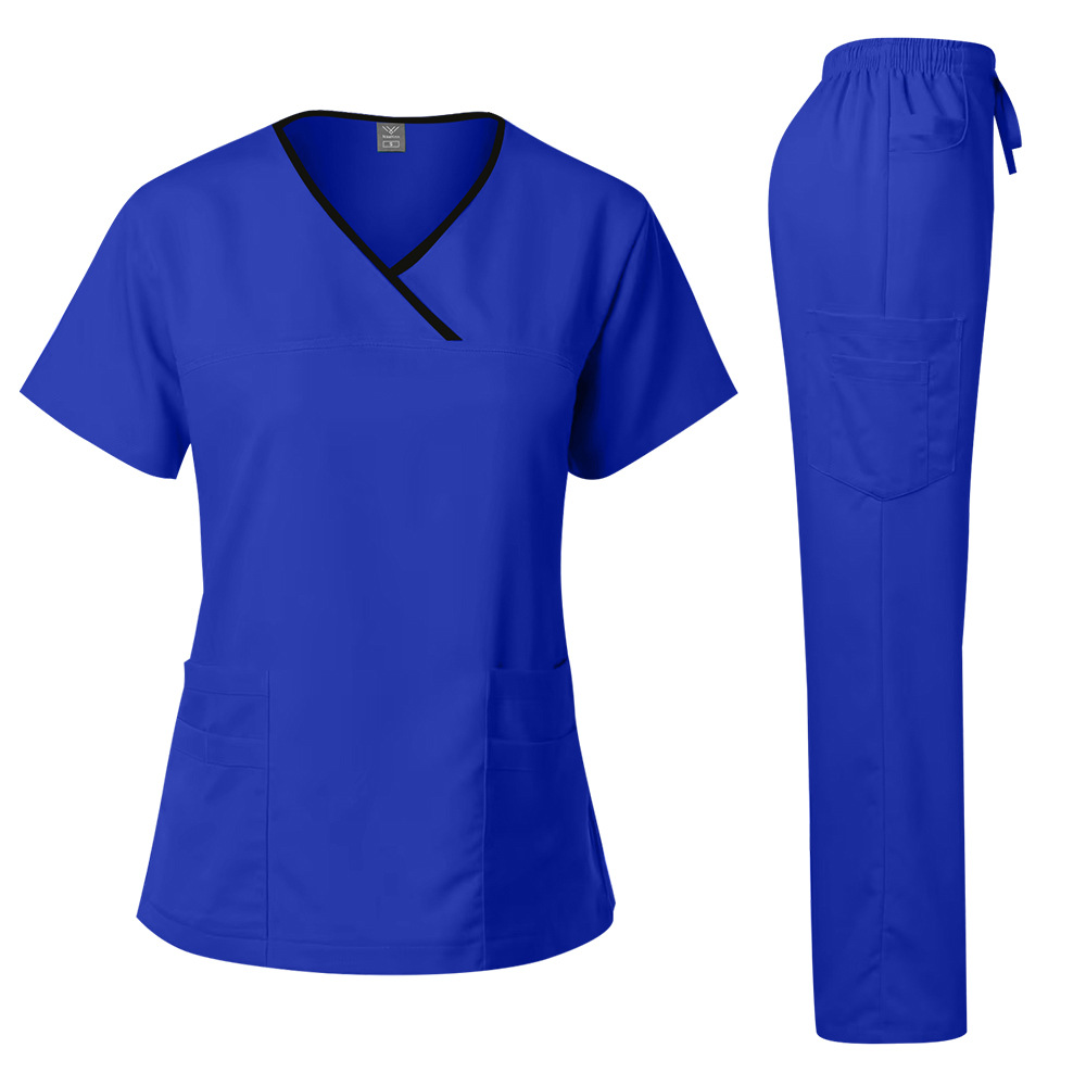 Amazon Foreign Trade Doctor Scrub Suit Medical Workwear Summer Scrub Suit Operating Room Surgical Gown Medical-Specific
