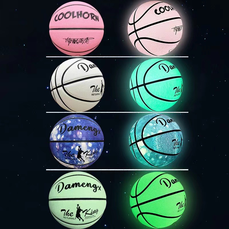 Factory wholesale luminous basketball No.5 No.7 No.6 children adult students PU soft leather outdoor wear-resistant non-slip
