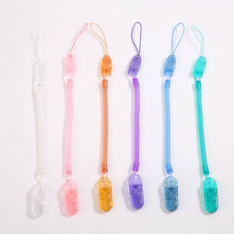 Manufacturer Wholesale Baby Pacifier Chain Spring Chain Baby Toy Hanging Chain Retractable Spring Rope Elastic Rope for Infants and Children