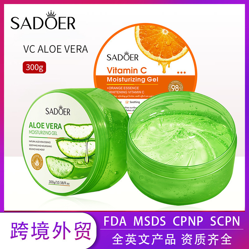 Гель алоэ вера Full English Sadoer с витамином C, 300 г, увлажняющий, оптовая продажа через трансграничную торговлю