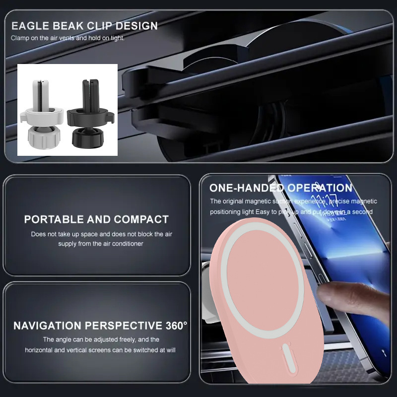 15w magnetic car wireless charger magsafe car wireless charger car charger magnetic wireless charger