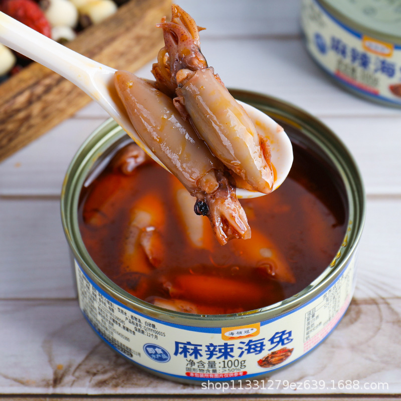 Консервированная острая морская кролик Hailinguan 100г/банка, прямая продажа от производителя через TikTok Live