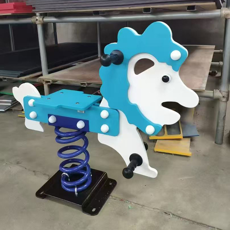 Outdoor Animal Rocking Horse Community Park Amusement Facilities Kidsren's Seesaw Toy Pe Board Spring Rocking Music