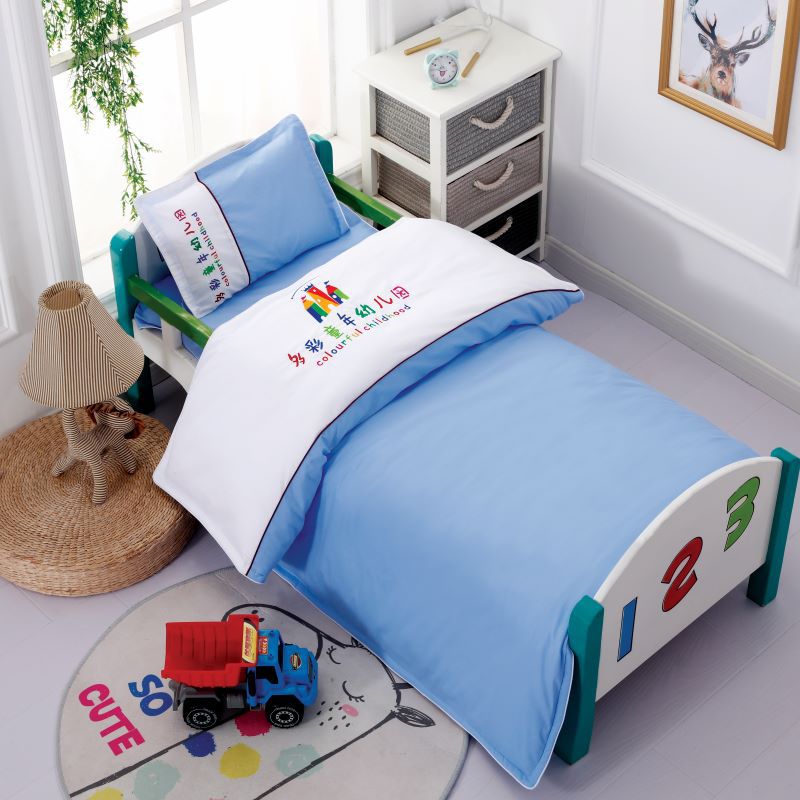 Customized Cotton Kidsren's Student Quilt Bedding Baby Bed Bed Sheets Quilt Cover Pure Cotton Kindergarten Quilt Mattress Three-Piece Set